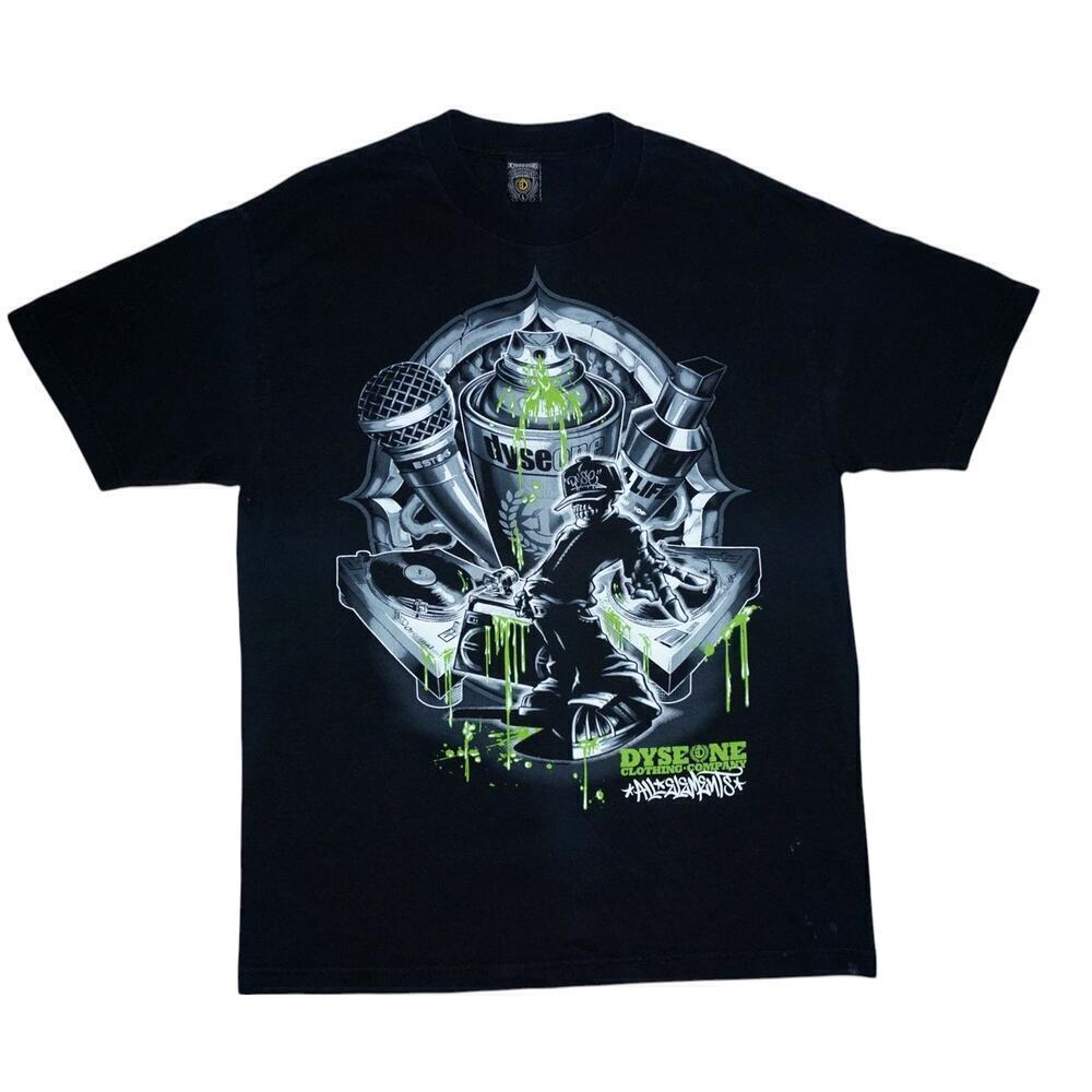 Dyse One All Elements DJ Graphic Tee – Size L – Graffiti Hip-Hop Streetwear